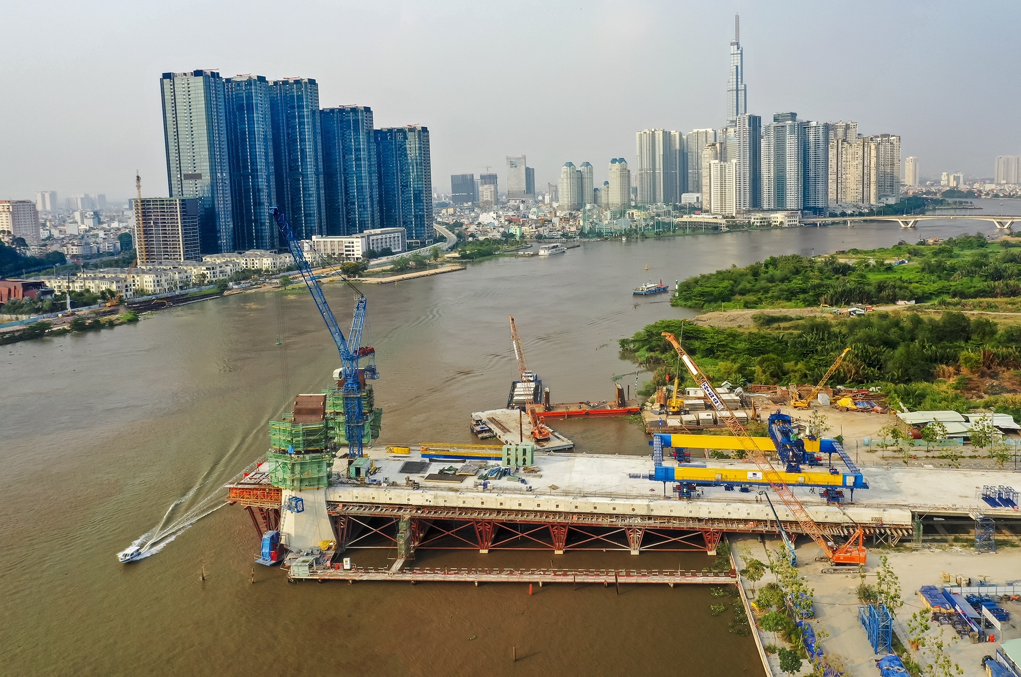 Tam dung thi cong cau Thu Thiem 2 hinh anh