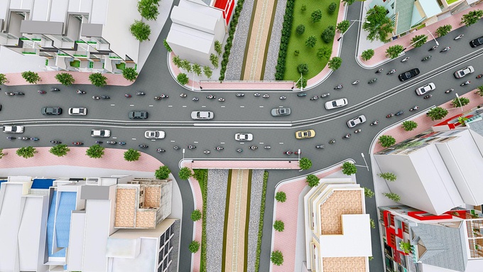 Cam oto tai, xe khach chay qua khu vuc thi cong cau Hang Ngoai hinh anh