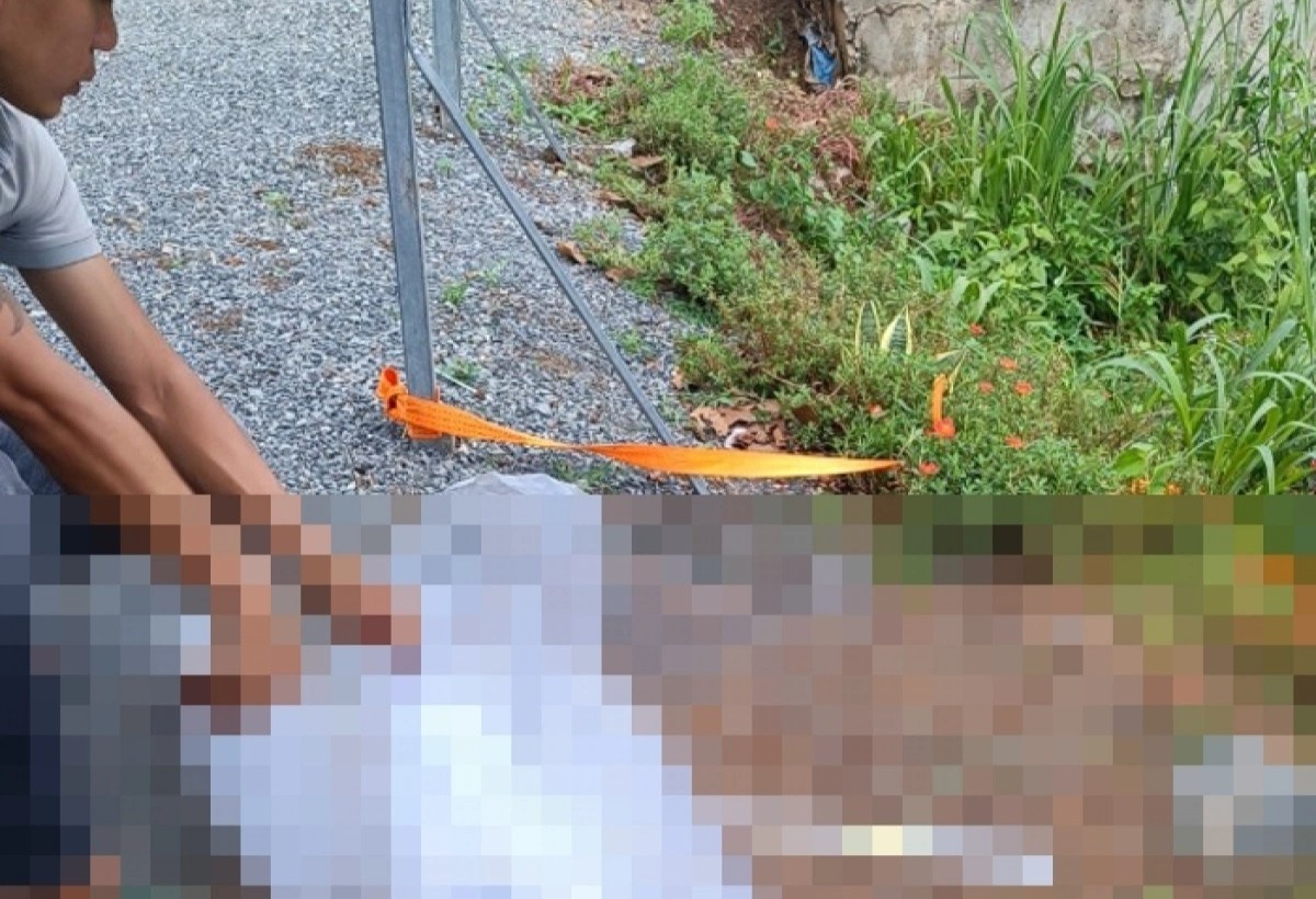 Thi the be trai mot thang tuoi troi dat tren kenh nuoc hinh anh