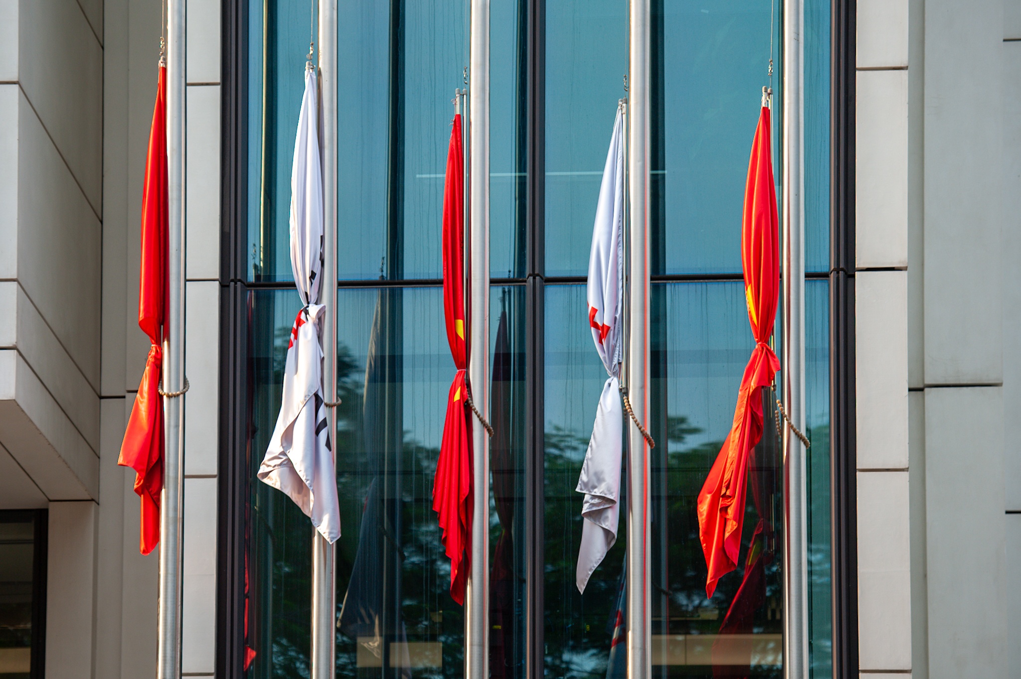 Nhieu co quan treo co ru tuong niem Tong bi thu Nguyen Phu Trong hinh anh