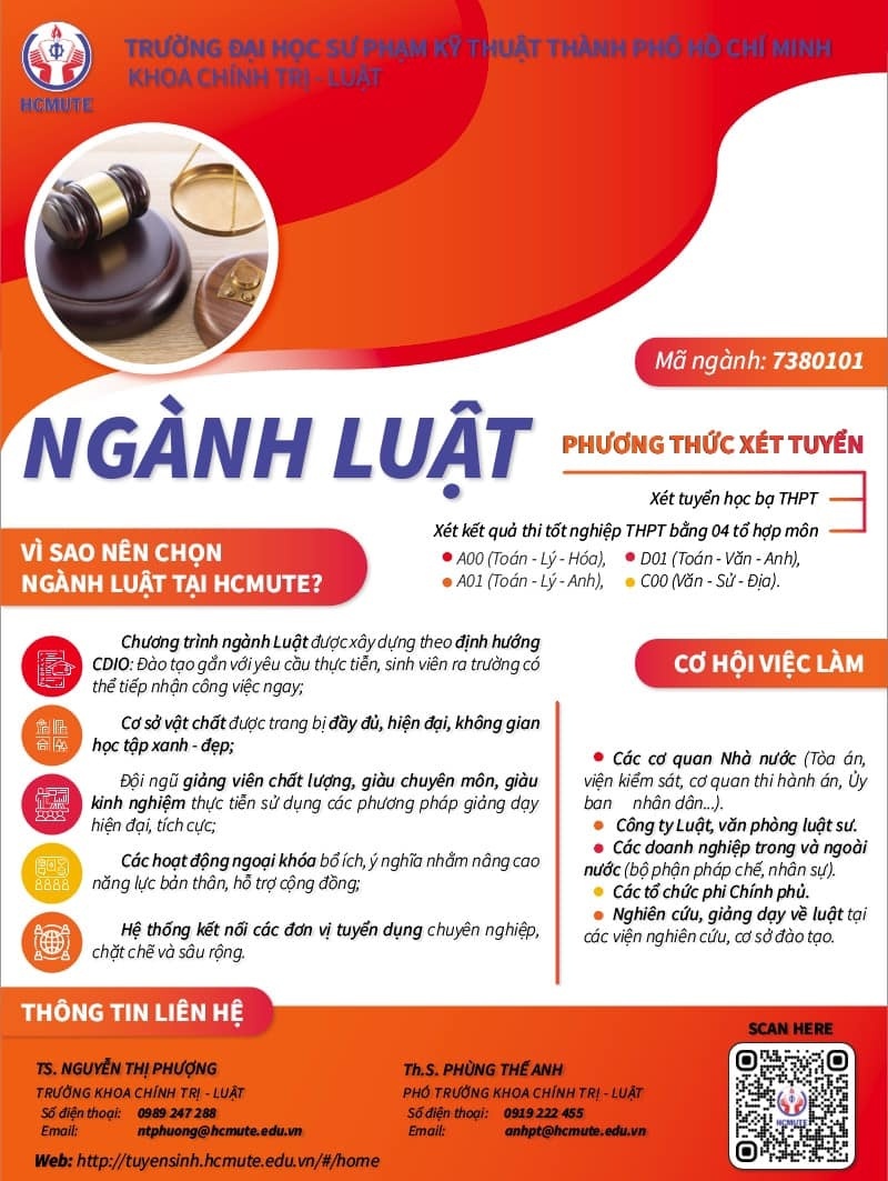DH Su pham Ky thuat TP HCM dung tuyen sinh nganh Luat anh 1