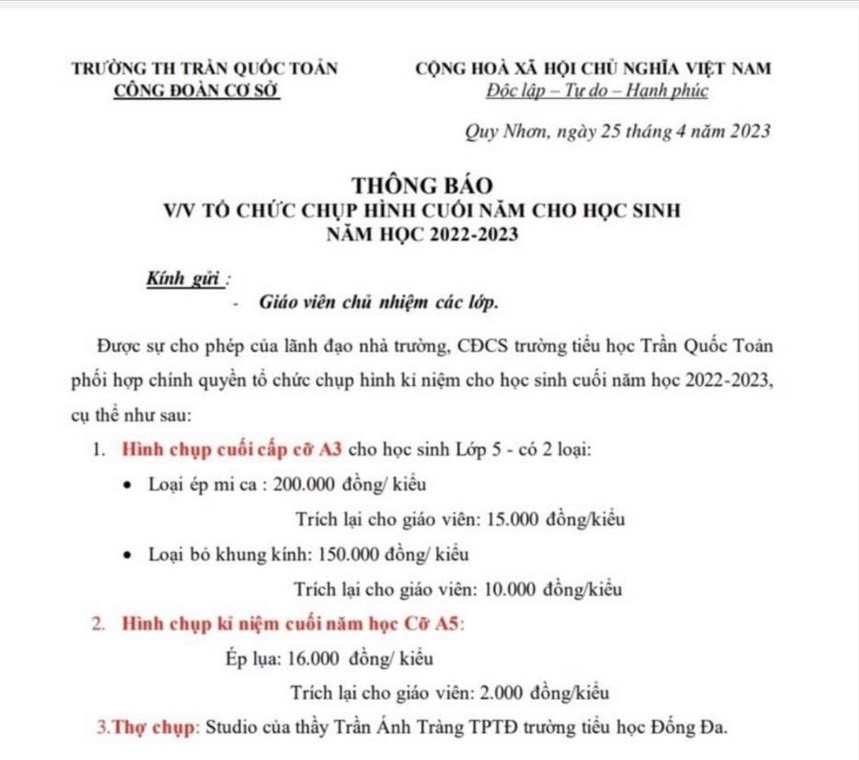 thu tien hoc sinh anh 1