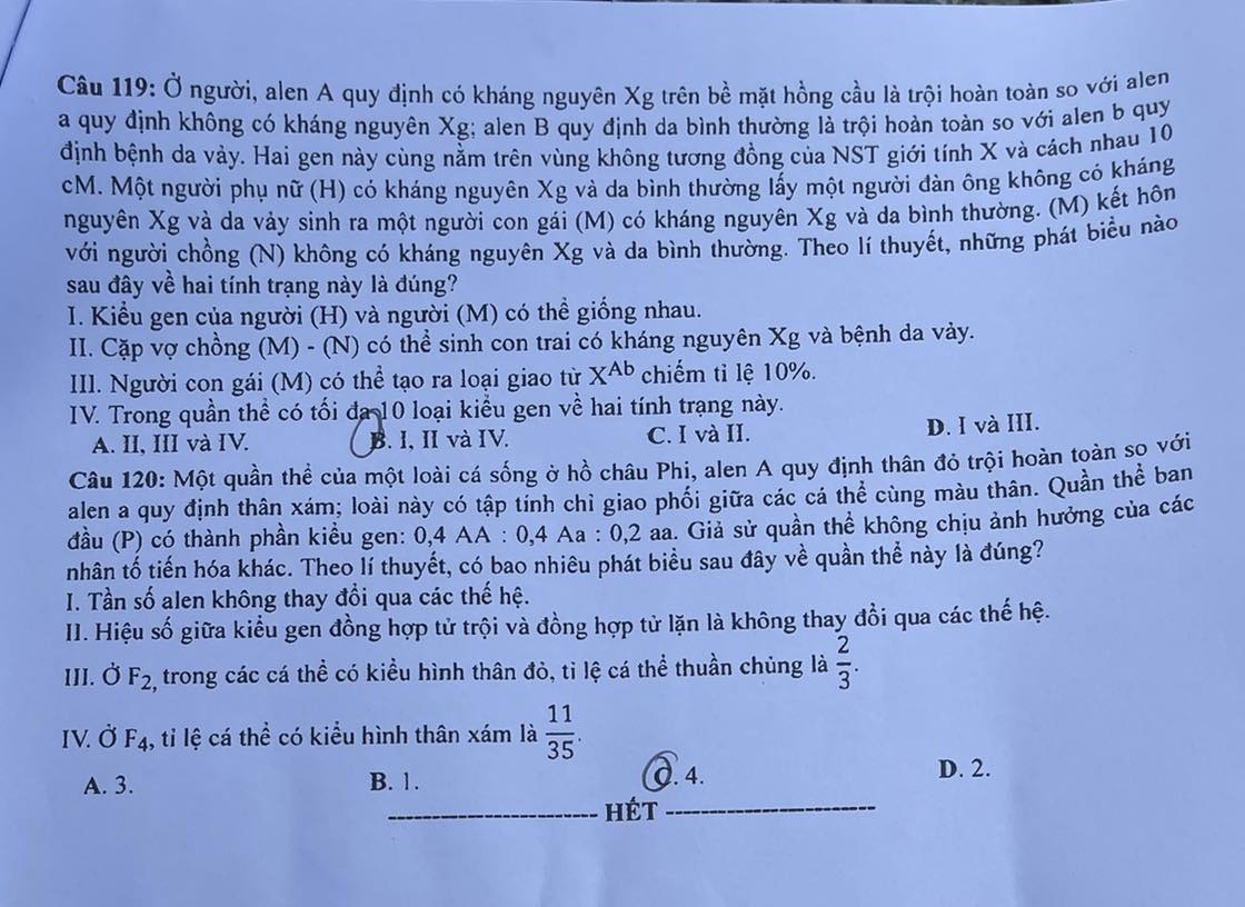 dap an Sinh hoc anh 7