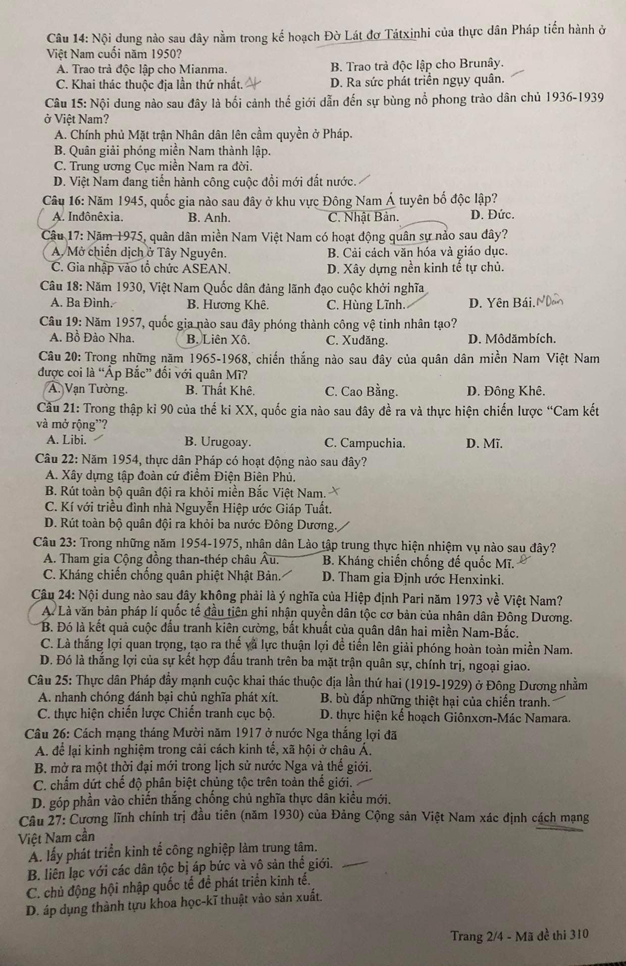 de thi Lich su anh 2