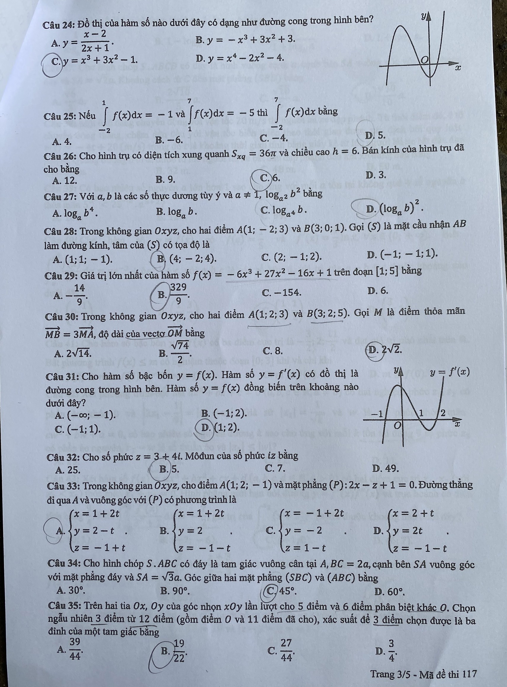 đáp án môn Toán ảnh 3 dap an mon Toan anh 3