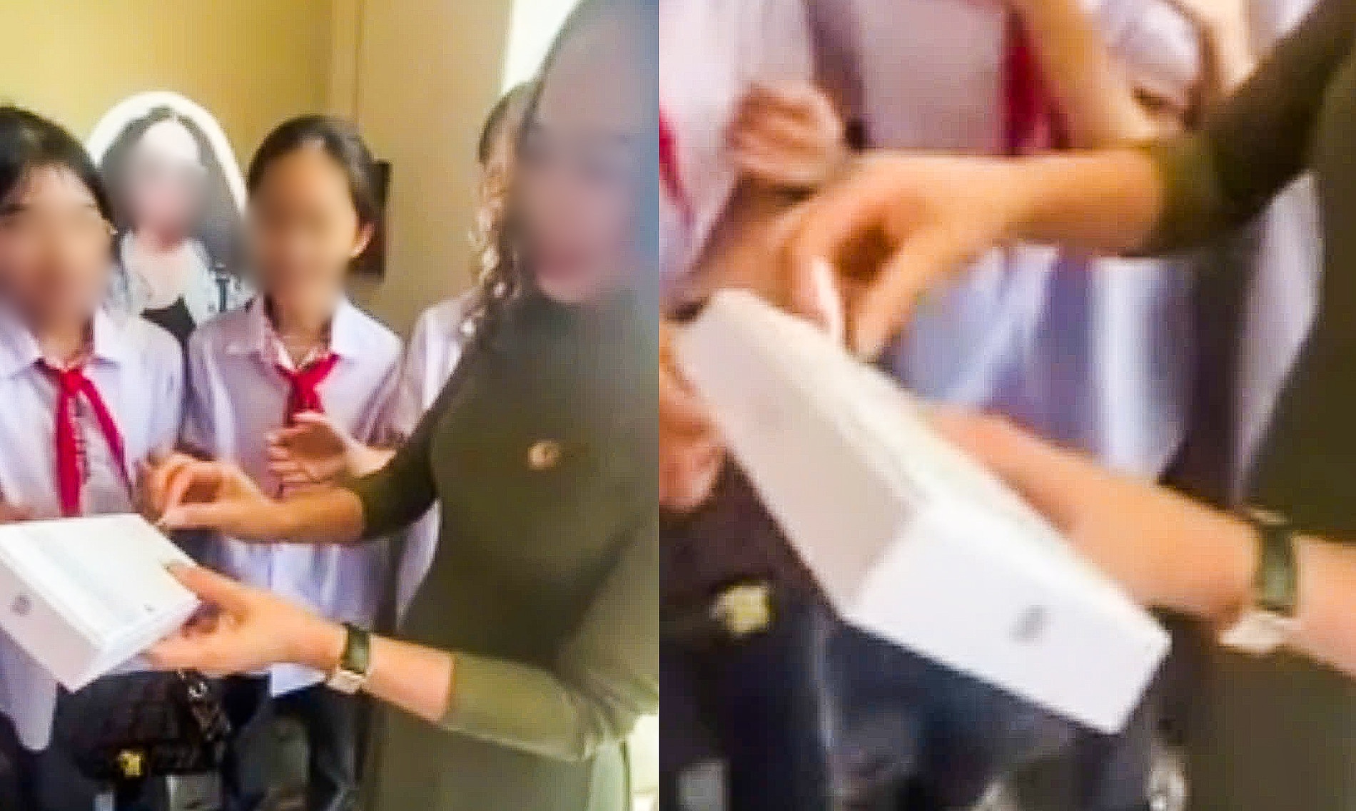 Su that clip hoc sinh tang iPhone 16 cho co giao o Quang Ninh hinh anh