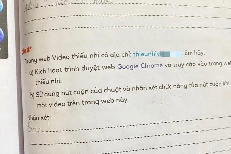 Vo bai tap Tin hoc lop 3 co duong link web den gay buc xuc hinh anh