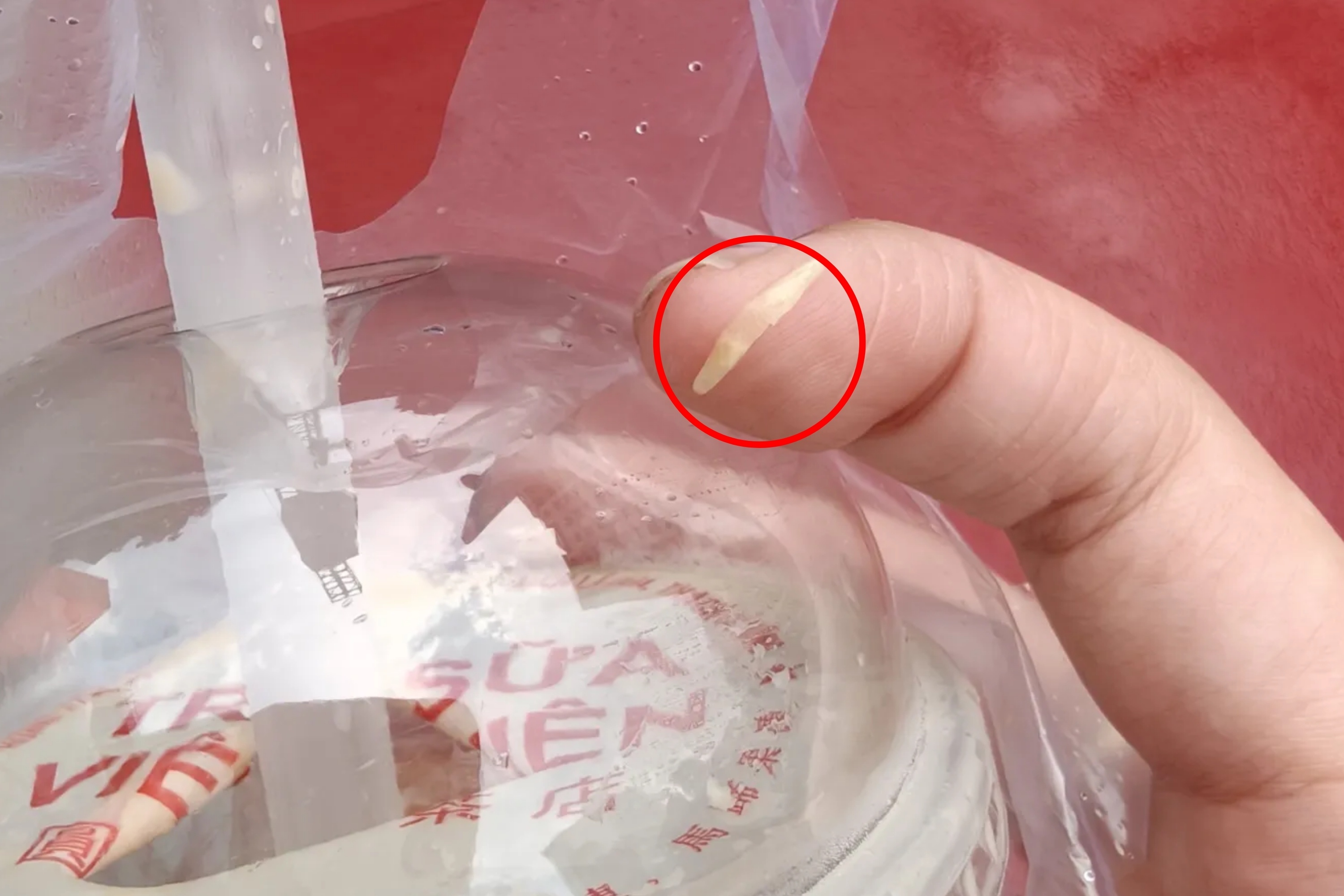 Suyt oi vi phat hien mong tay trong ly tra sua sieu re o TP.HCM hinh anh