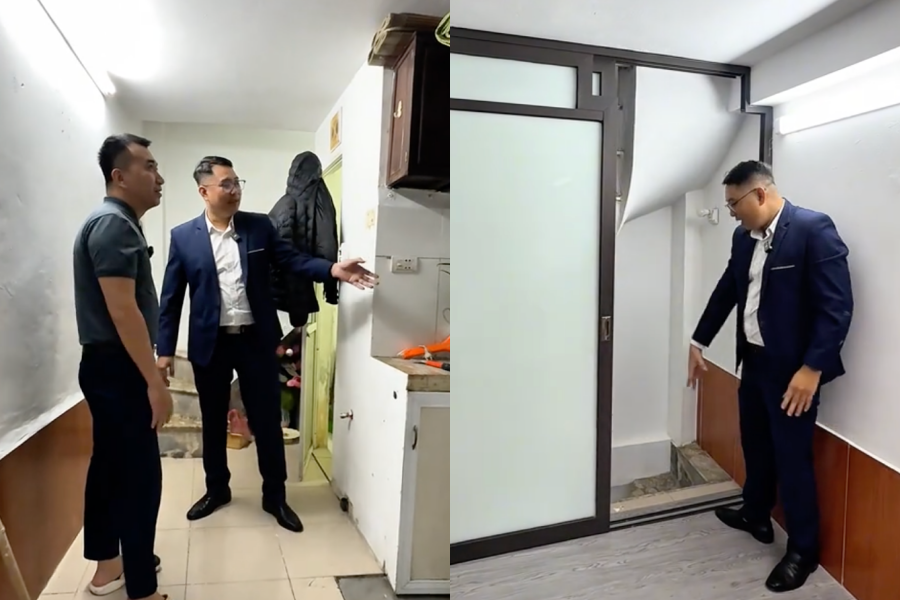 Nha 7 m2 gia 2 ty o Ha Noi, tam tang 6 ve sinh phai xuong tang 1 hinh anh