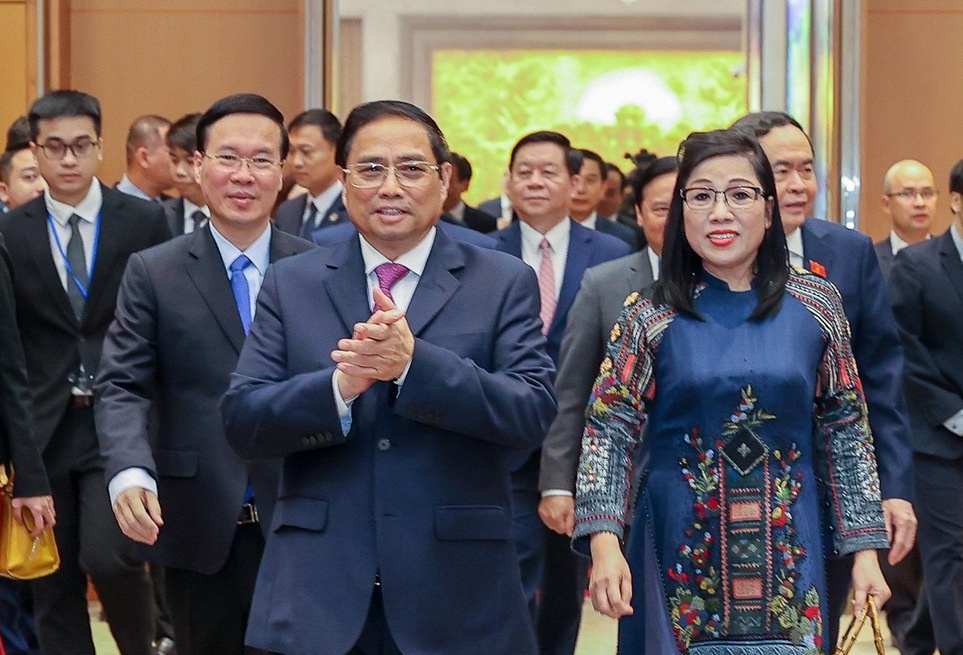 Thu tuong va Phu nhan chu tri gap mat Doan Ngoai giao hinh anh