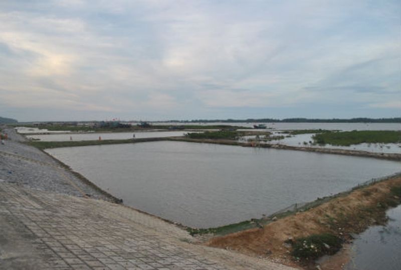 Khúc sông xảy ra việc tranh chấp bãi nuôi ngao.