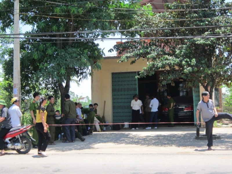 Ngôi nhà vợ chồng ông Thưởng, nơi xảy ra vụ án mạng.