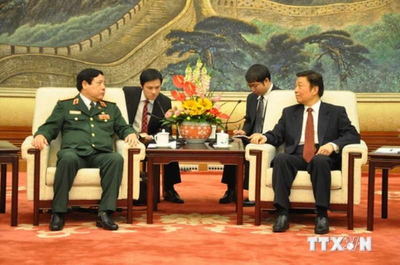 Phó Chủ tịch Trung Quốc Lý Nguyên Triều tiếp Bộ trưởng Quốc phòng Phùng Quang Thanh. (