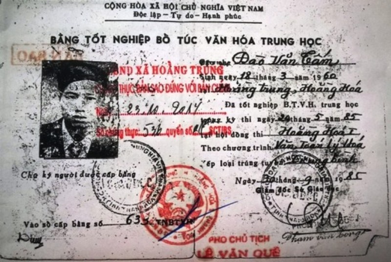 Ông Tuấn dùng bằng tốt nghiệp mang tên Đào Văn Tấm để nắm giữ vị trị lãnh đạo xã suốt từ năm 1988 đến nay.