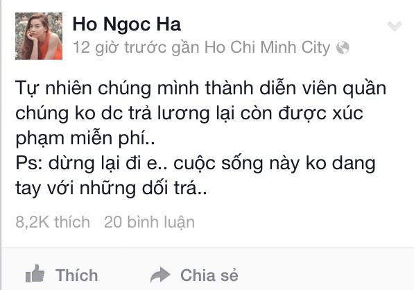 Chia sẻ của Hà Hồ nhận được sự đồng tình của người hâm mộ.