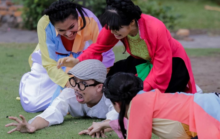 Tran Thanh bi Phuong Vy danh nhu tu khi quay MV hinh anh