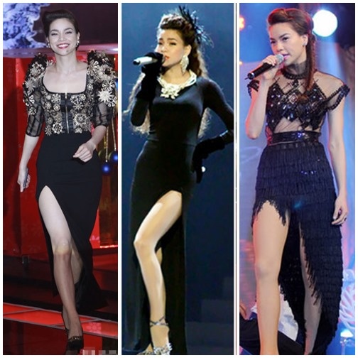 Khoe khéo ôi chân thon dài gợi cảm với những mẫu đầm đen táo bạo xẻ cao.