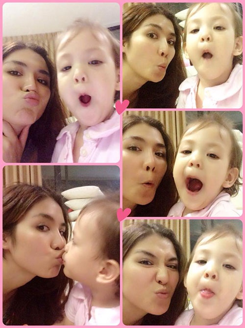 Chồng và con gái của Bích Huyền.