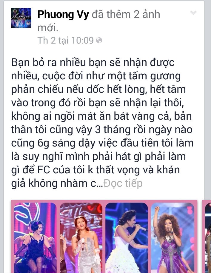 Phương Vy đáp trả trên trang cá nhân.