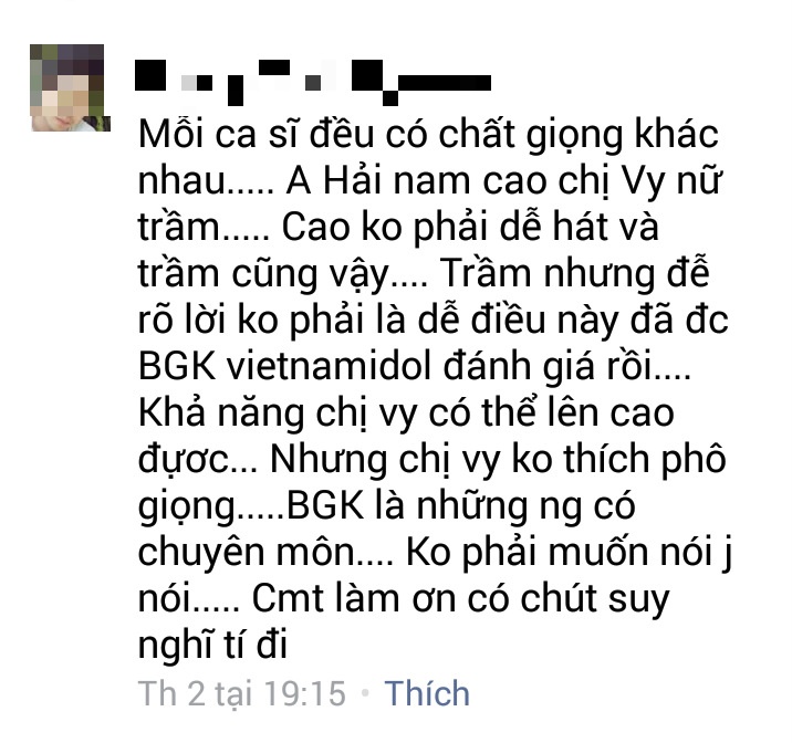 Cũng có khá nhiều ý kiến bênh vực nữ ca sĩ.