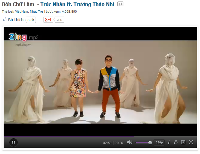 Trúc Nhân - Thảo Nhi trong MV Bốn chữ lắm.