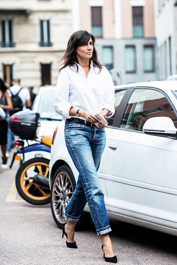 Gấp nếp quần jeans một lần.
