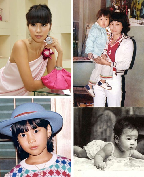 Trông Hà Anh khi còn bé khá bụ bẫm. Giờ đây cô đã trở thành một chân dài với thân hình mảnh dẻ, nổi tiếng trong giới showbiz Việt.