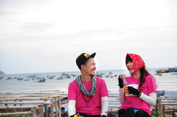 Hạnh phúc cùng rapper Tiến Đạt.