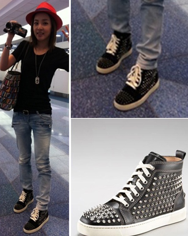 Sandara ấn tượng với đôi giày Christian Louboutin màu đen có giá trên 1.000 đô la (tương đương khoảng hơn 20 triệu đồng).