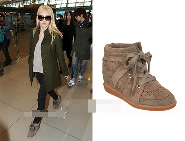 Cô rất yêu thích những đôi giày sneaker. Đôi giày cô diện khi xuất hiện ở sân bay có giá 640 đô la (tương đương khoảng 13,6 triệu đồng).