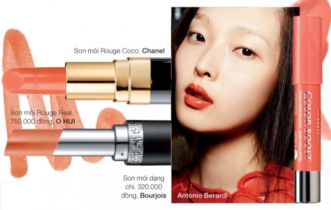 Môi cam tràn đầy năng lượng.