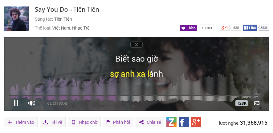 Say you do lcủa Tiên Tiên làm nức lòng giới trẻ.