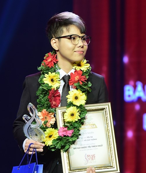 Vũ Cát Tường là nghệ sĩ trẻ được vinh danh nhiều nhất.