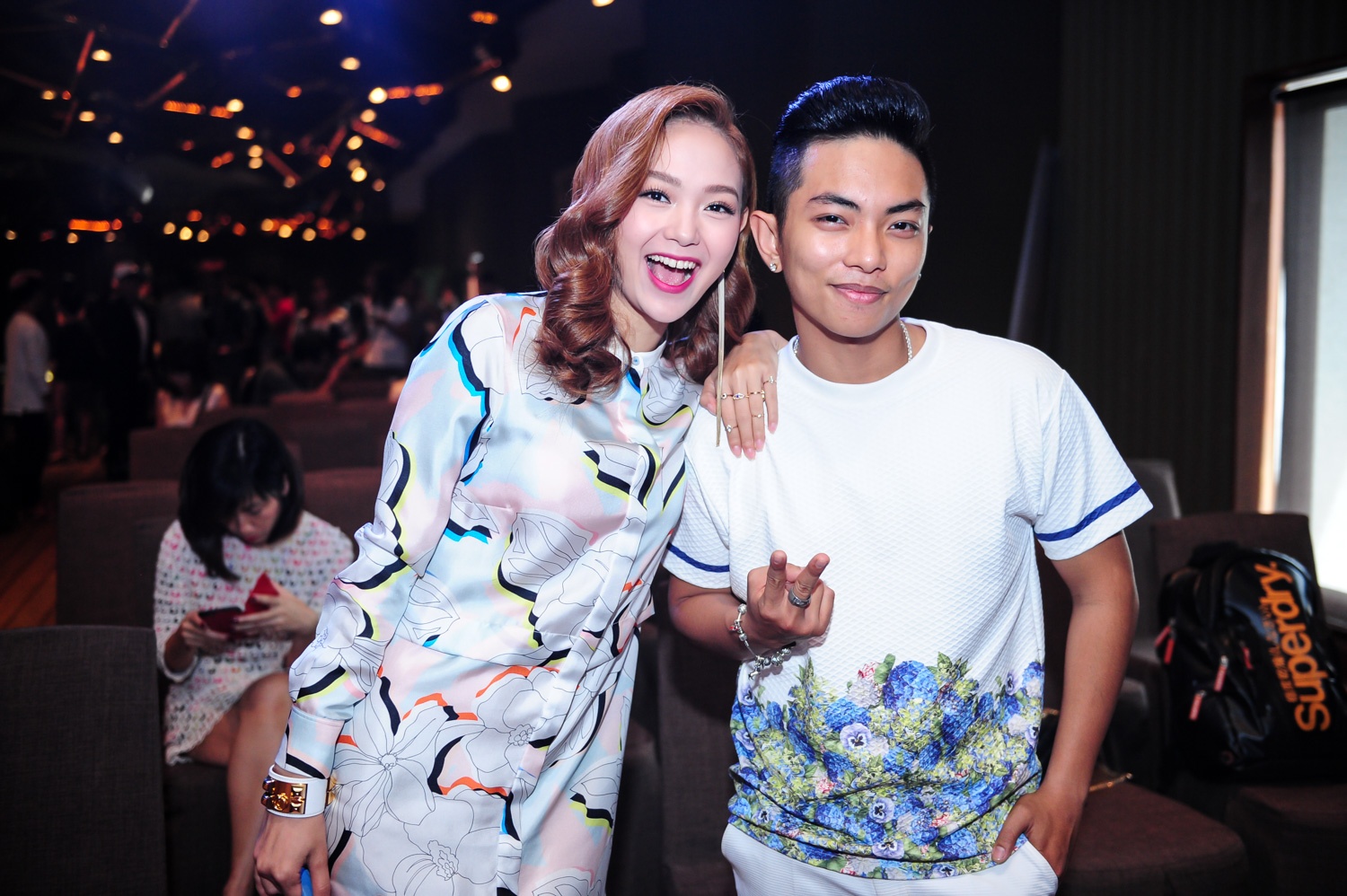 Phan Hiển và Minh Hằng trong buổi họp báo giới thiệu Bước nhảy hoàn vũ nhí. Ảnh Thành Luân