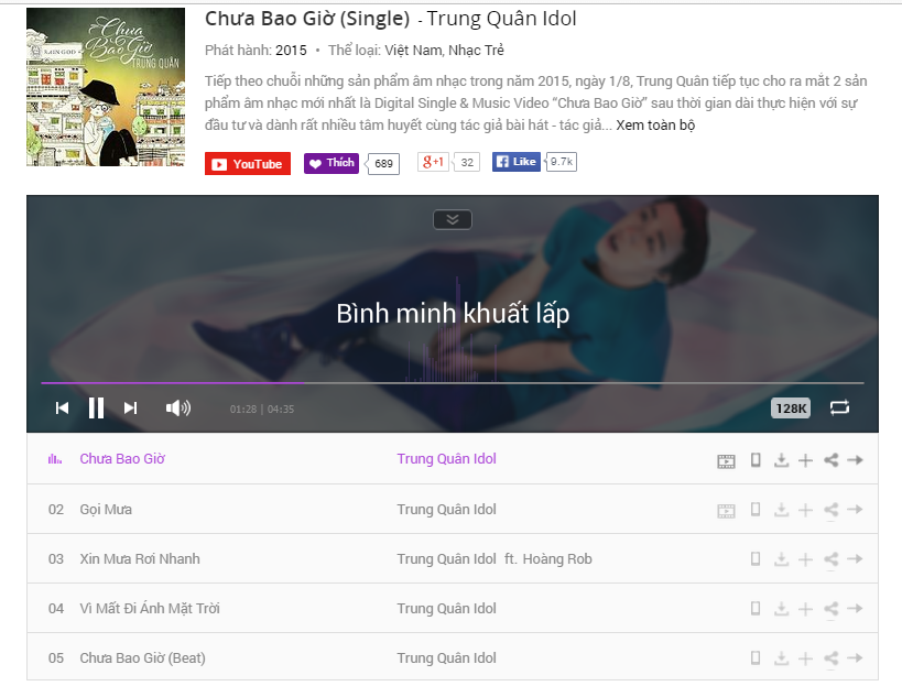 Album mới của Trung Quân Idol.