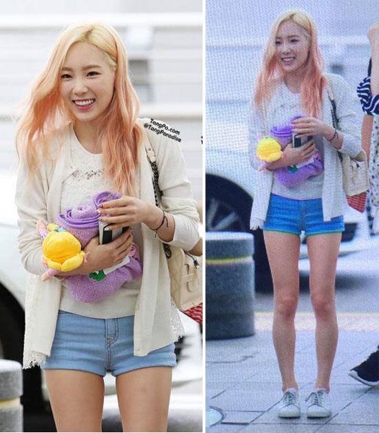 Với dáng người nhỏ nhắn, bạn có thể chọn cách phối hợp như  Taeyeon