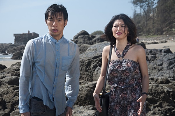 Nhan Phúc Vinh và Bích Hằng trong một cảnh quay.