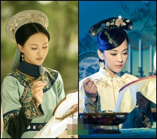 Vệ Lâm Lang (Trịnh Sảng) trong Tịch mịch không đình xuân dục vãn và Nhược Hi (Trần  Ý Hàm) trong Tân Bộ bộ kinh tâm trổ tài thêu thùa.
