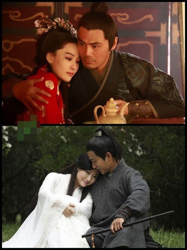 Lương Hồng Ngọc (Trương Hinh Dư) - Hàn Thế Trung (Thiệu Binh) trong Tinh trung Nhạc  Phi và Tiểu Duy (Bạch Băng) - Vương Anh (Lưu Khải Uy) trong Họa bì yêu không hối tiếc.
