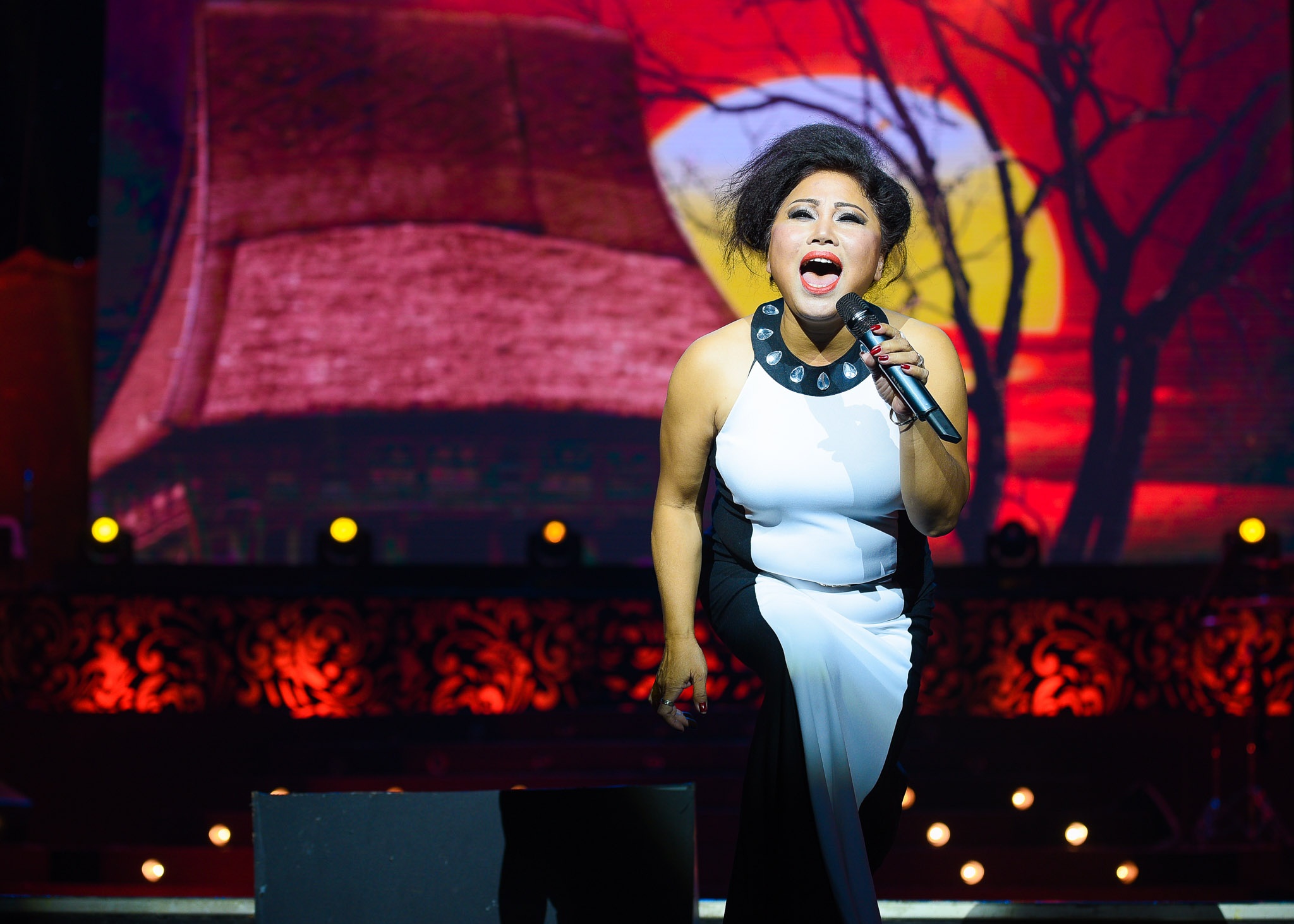 Dù trải qua quãng thời gian khó khăn trong cuộc sống nhưng Siu Black vẫn mạnh mẽ, bản lĩnh để quyến rũ khán giả bằng chất giọng tuyệt đẹp và phong cách trình máu lửa. Có thể nói, “họa mi núi rừng” là nhân tố thu hút nhất trong đêm bởi ngọn lửa nghề của chị vẫn không bao giờ tắt.