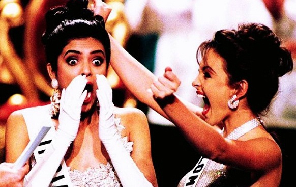 Bieu cam gay cuoi cua cac hoa hau khi dang quang hinh anh