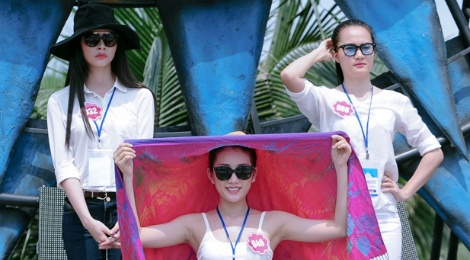 Nguoi dep Hoa hau Bien catwalk duoi thoi tiet nang nong hinh anh