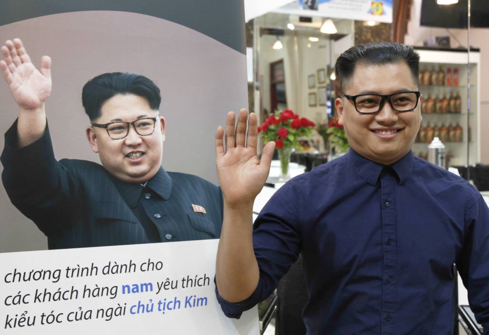 Trai nghiem lam 'Kim Jong Un gia' sau 10 phut o Ha Noi hinh anh