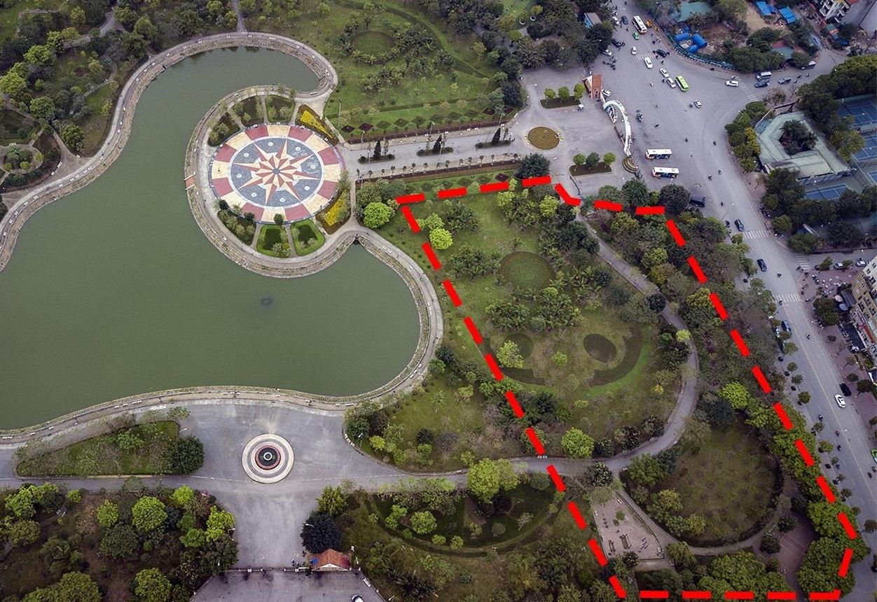 Map mo viec xin y kien dan xen dat cong vien Cau Giay lam bai do xe hinh anh