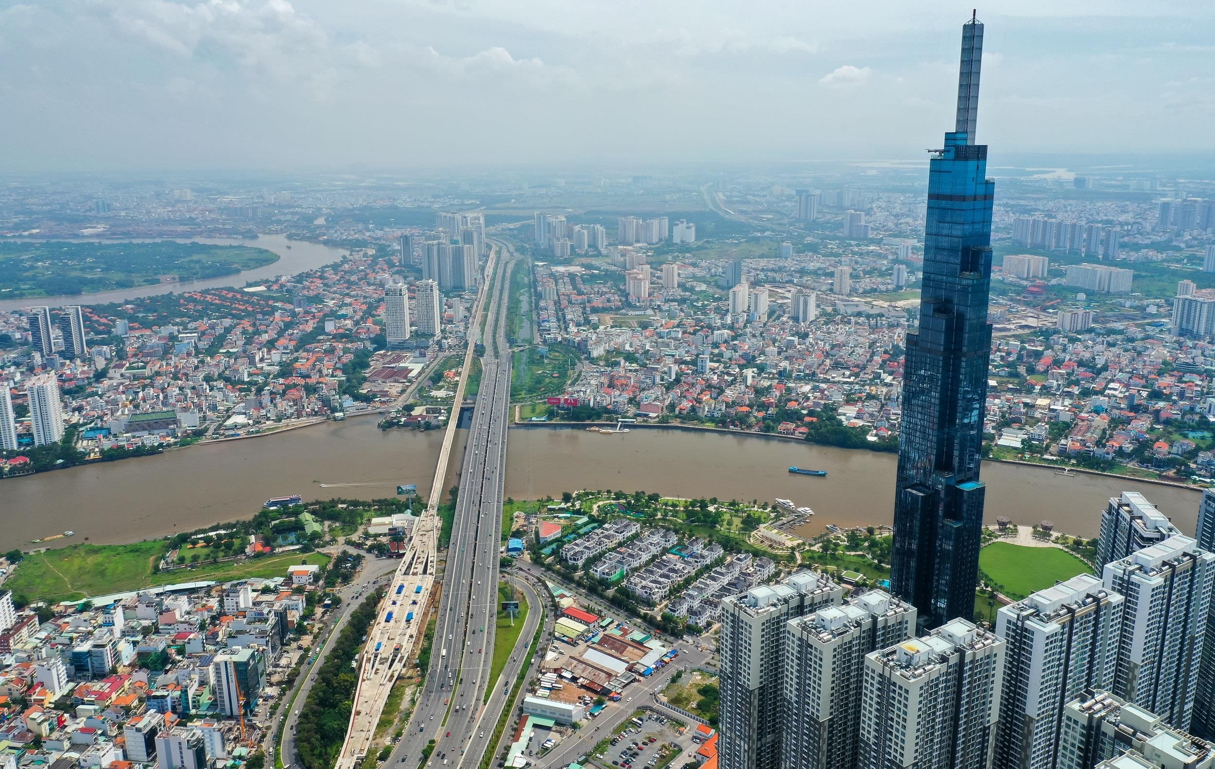 Ba quan phia dong cua TP.HCM nhin tu tren cao hinh anh