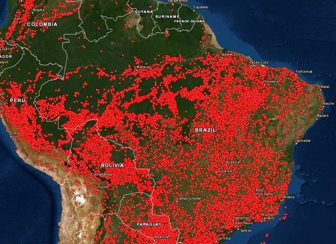 Anh ban do ve tinh cho thay ca Nam My dang bi lua vay kin hinh anh