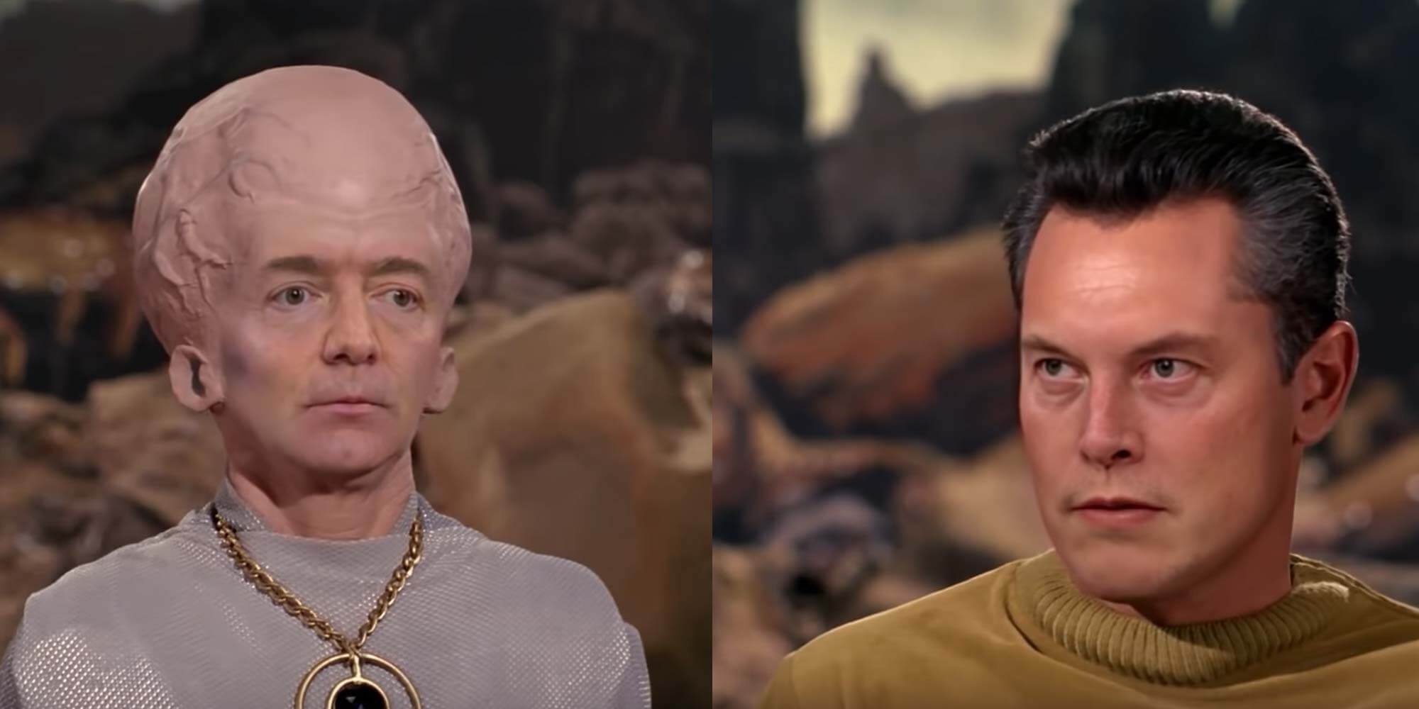 Deepfake ghep mat Bezos va Elon Musk vao phim Star Trek hinh anh