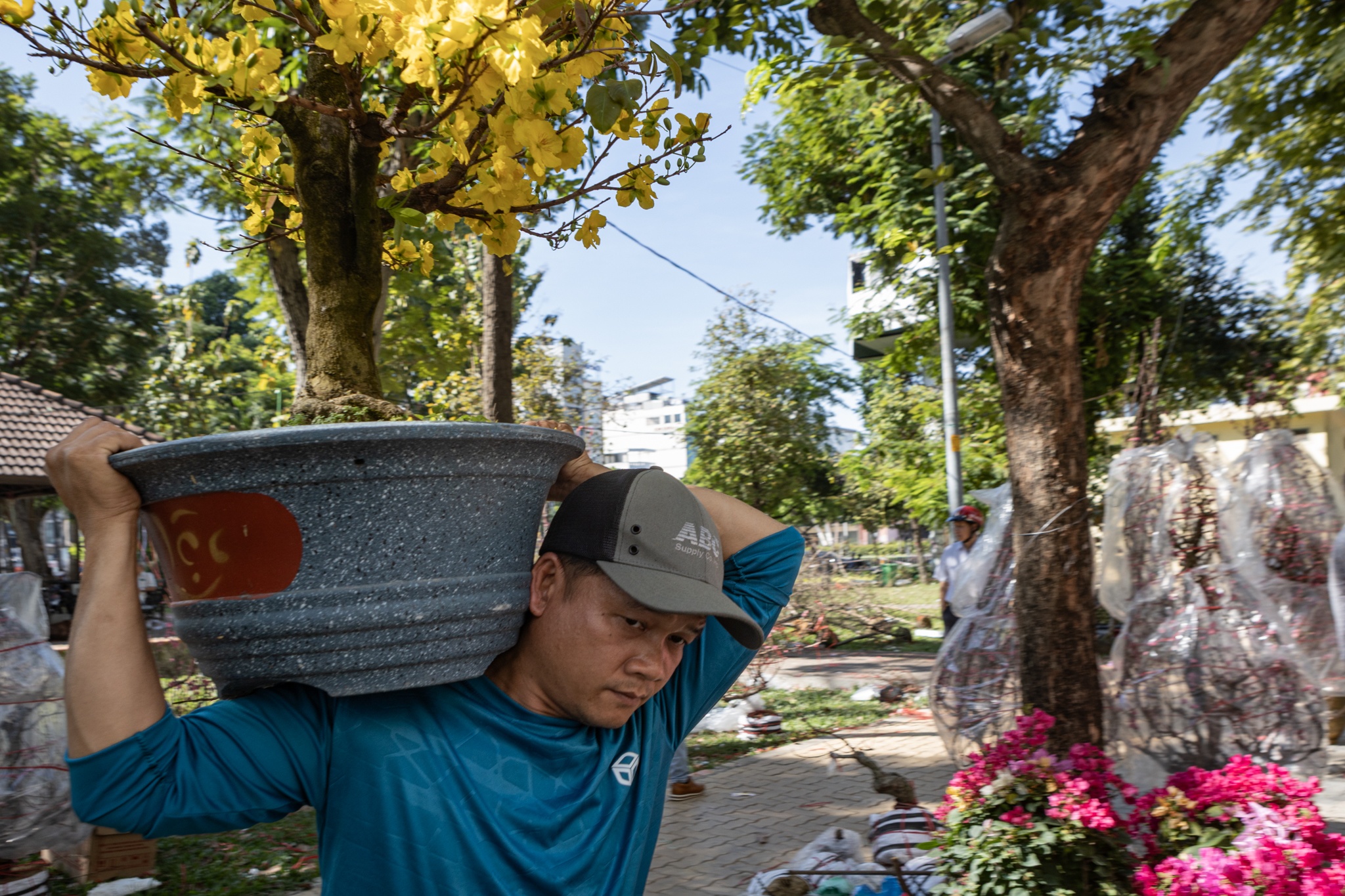 Tieu thuong ban hoa o TP.HCM nhoc nhan xa hang kip ve que ngay 29 Tet hinh anh