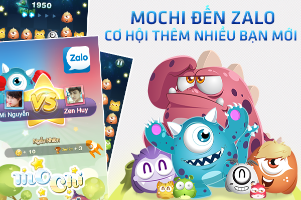 Game Mochi tích hợp với ứng dụng Zalo mở ra một cộng đồng giới trẻ, mang đến cho bạn cơ hội giao lưu, làm quen thêm nhiều bạn mới.