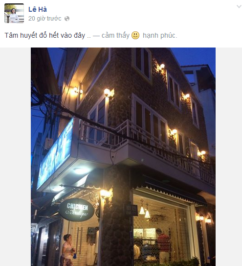 Người mẫu Lê Hà đang dồn hết tâm huyết vào shop thời trang. Ảnh: FBNV